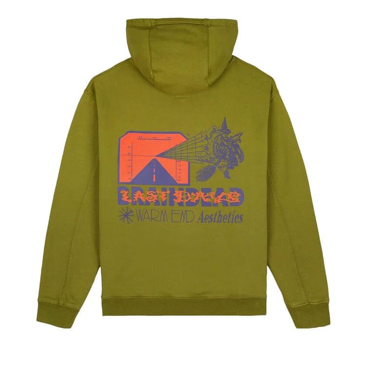 Brain Dead Warn End Aesthetics Hoodie Moss