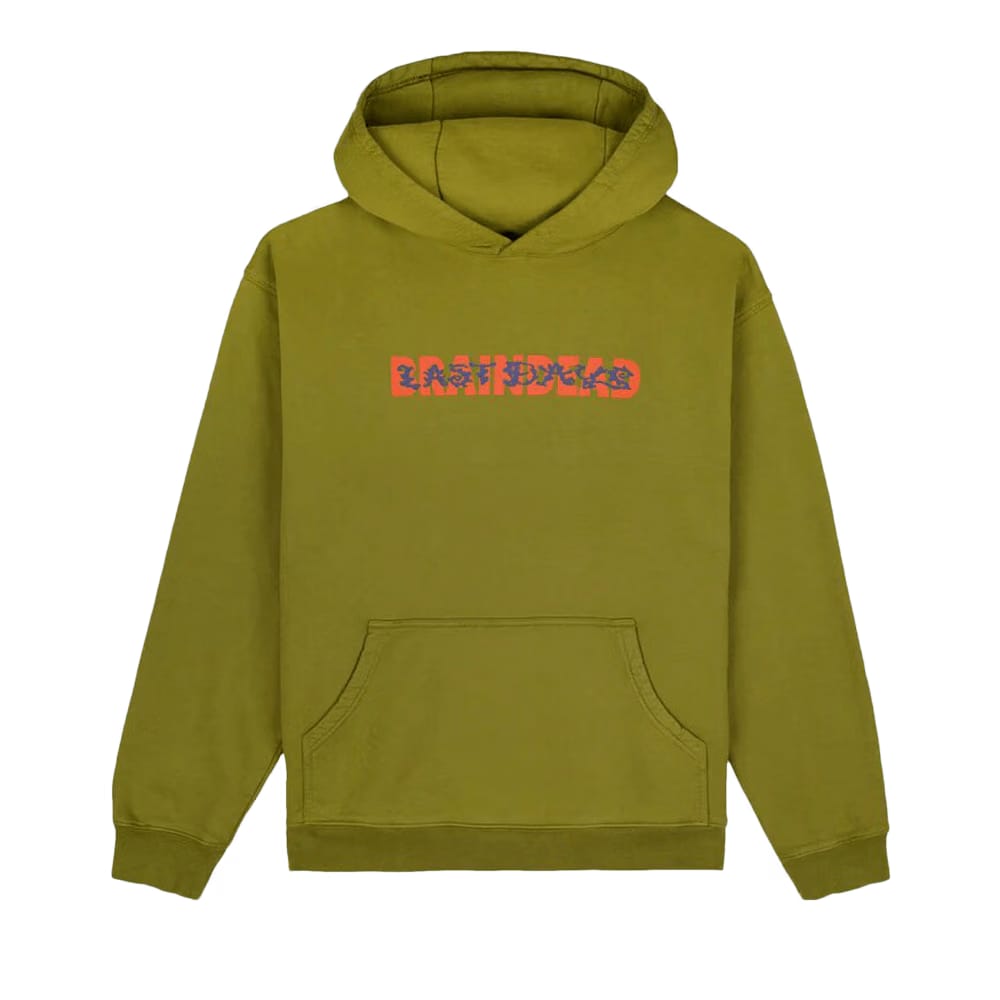 Brain Dead Warn End Aesthetics Hoodie Moss