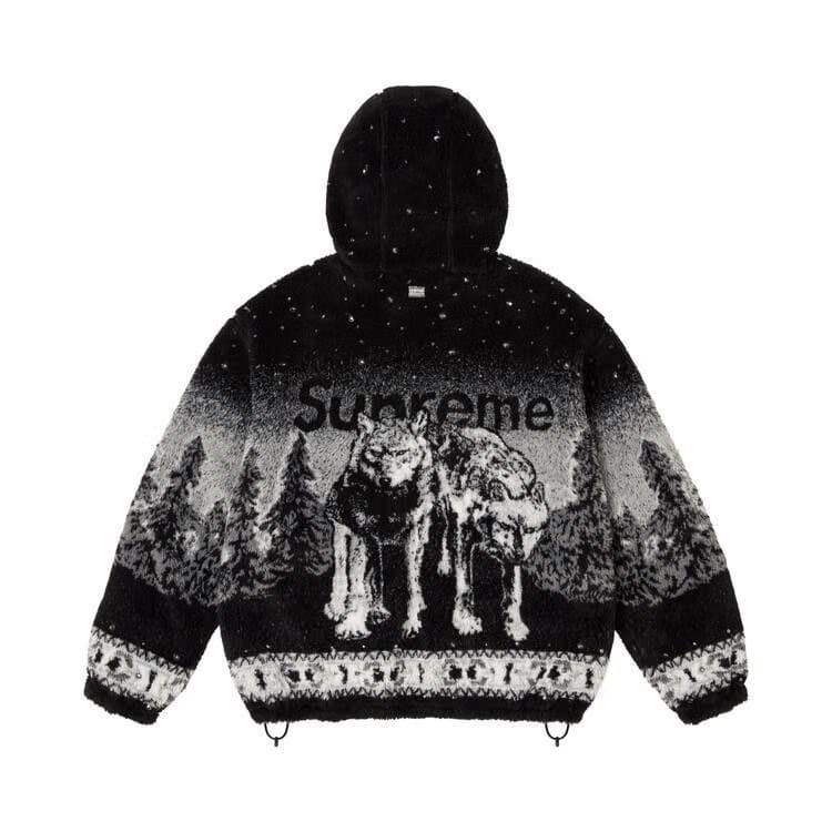 Supreme x BB. Simon Reversible Hooded Fleece Jacket Black