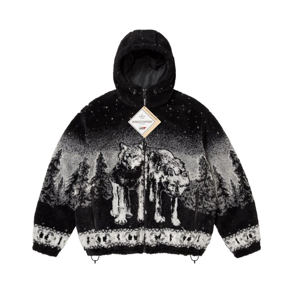 Supreme x BB. Simon Reversible Hooded Fleece Jacket Black