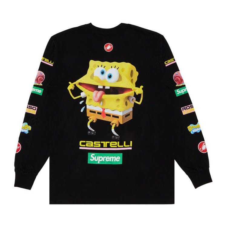 Supreme x Spongebob Squarepants x Castelli Racing Long-Sleeve T-Shirt Black