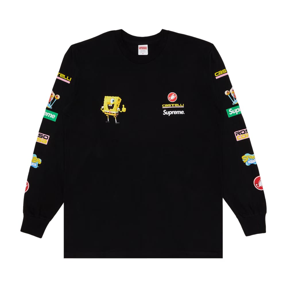 Supreme x Spongebob Squarepants x Castelli Racing Long-Sleeve T-Shirt Black