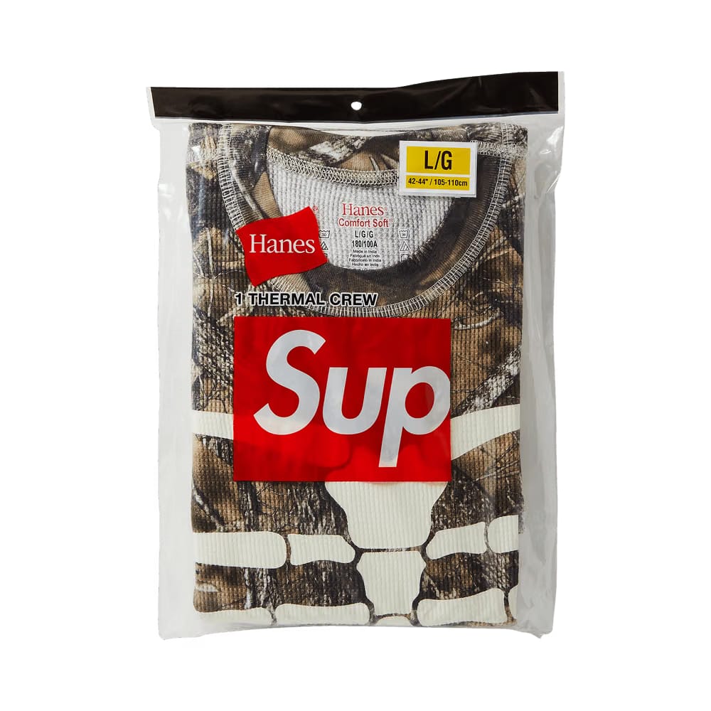 Supreme x Hanes Bones Thermal Crew (1 Pack) TrueTimber HTC Fall Camo