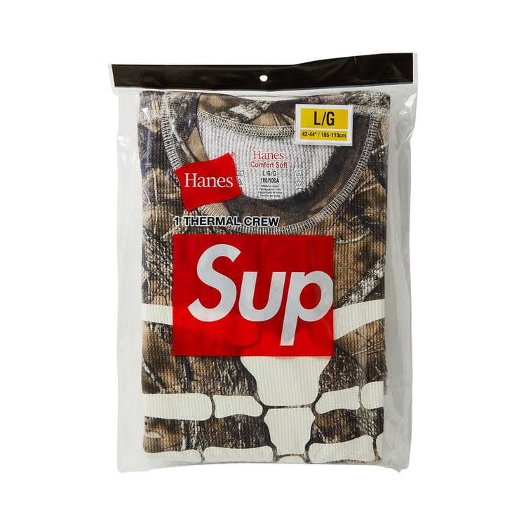 Supreme x Hanes Bones Thermal Crew (1 Pack) TrueTimber HTC Fall Camo