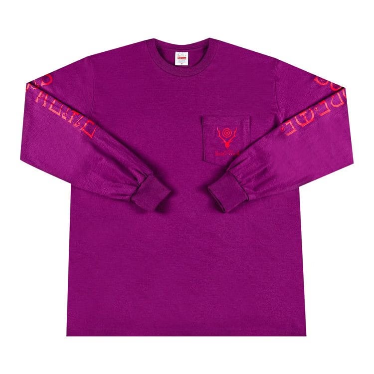 Supreme x SOUTH2 WEST8 Long-Sleeve Pocket T-Shirt Purple