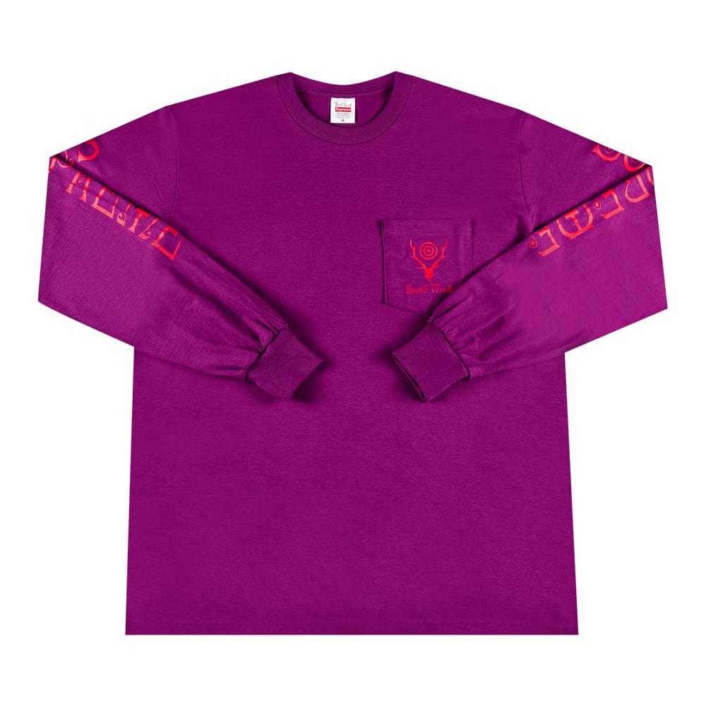 Supreme x SOUTH2 WEST8 Long-Sleeve Pocket T-Shirt Purple