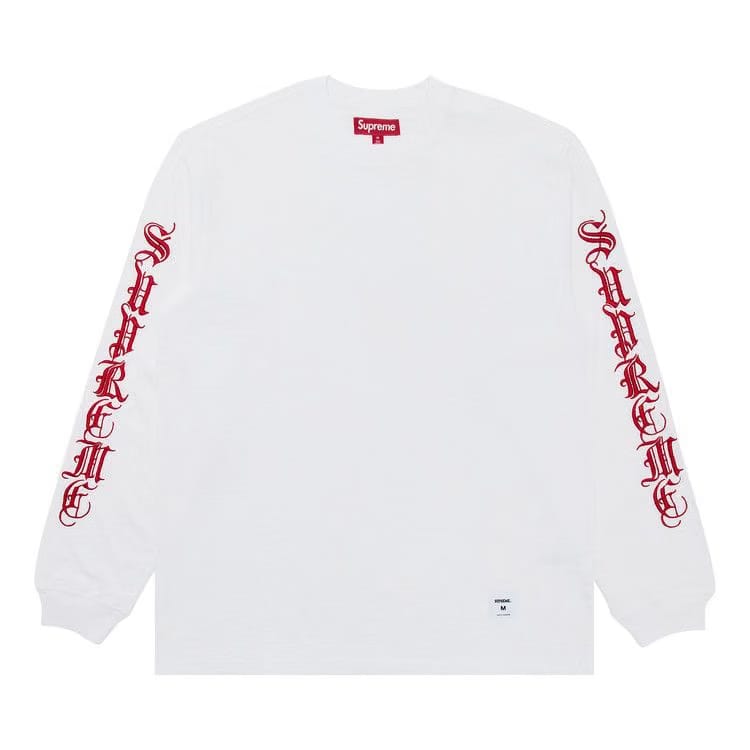 Supreme Old English Long-Sleeve Top White
