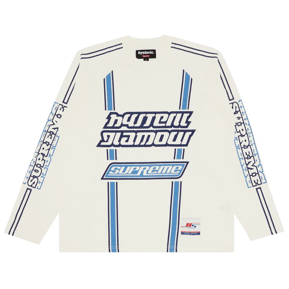 Supreme x HYSTERIC GLAMOUR Mesh Long-Sleeve Top White