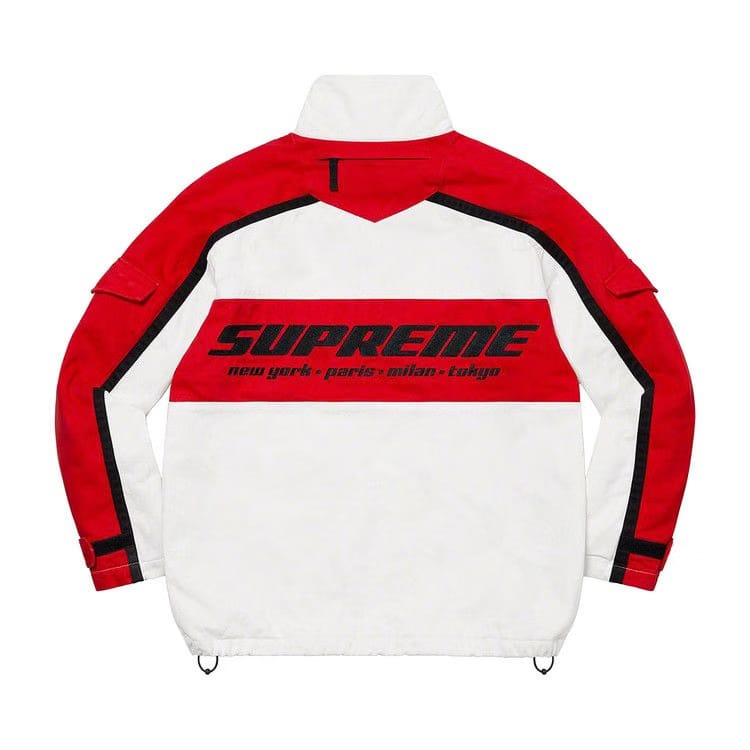 Supreme Brushed Twill Zip Jacket White