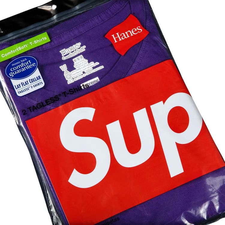 Supreme x Hanes Tagless Tees (2 Pack) Purple