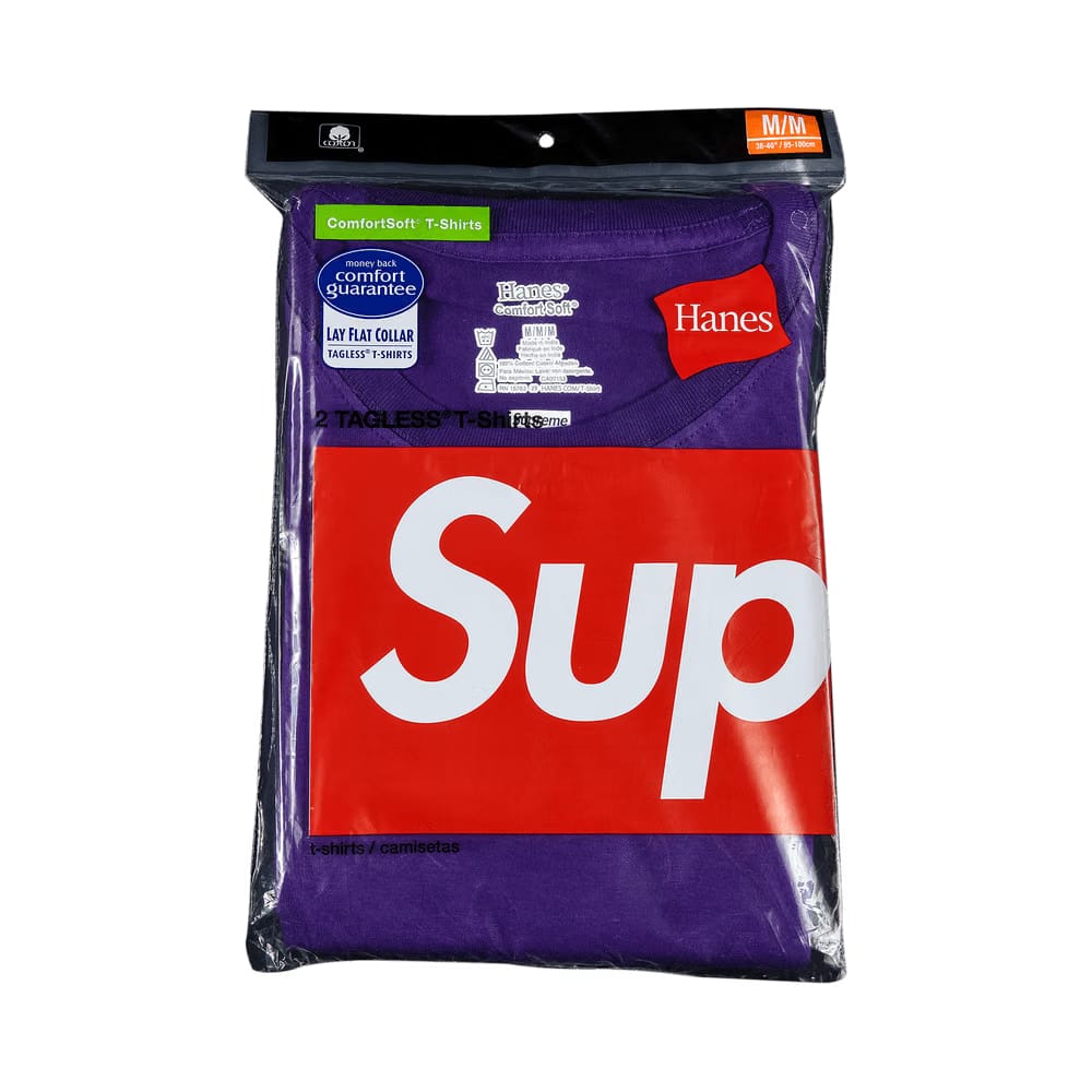 Supreme x Hanes Tagless Tees (2 Pack) Purple