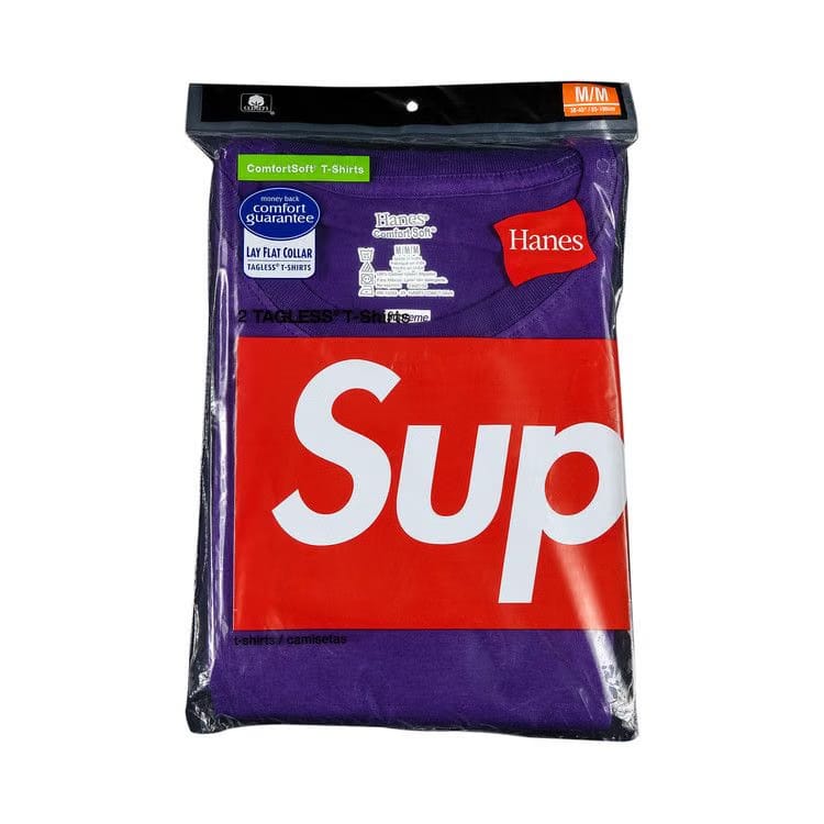 Supreme x Hanes Tagless Tees (2 Pack) Purple