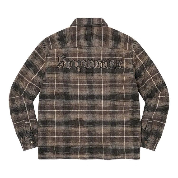 Supreme Shearling Lined Flannel Shirt Black