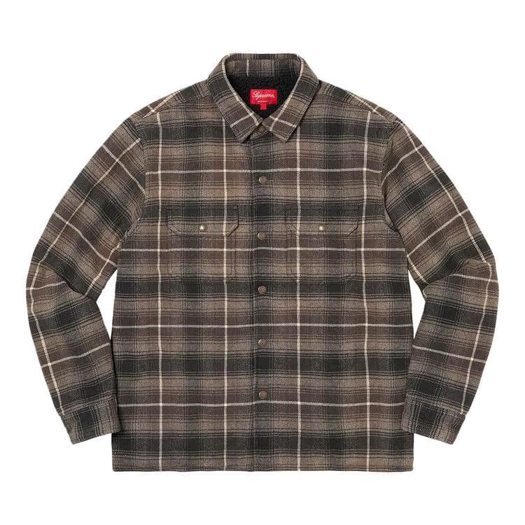 Supreme Shearling Lined Flannel Shirt Black