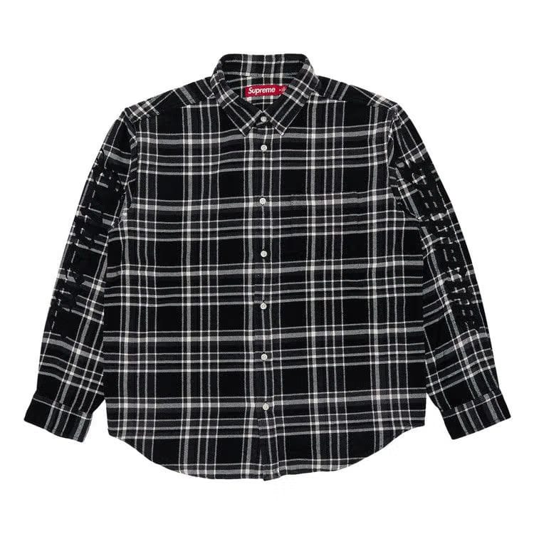 Supreme Old English Plaid Flannel Shirt Black