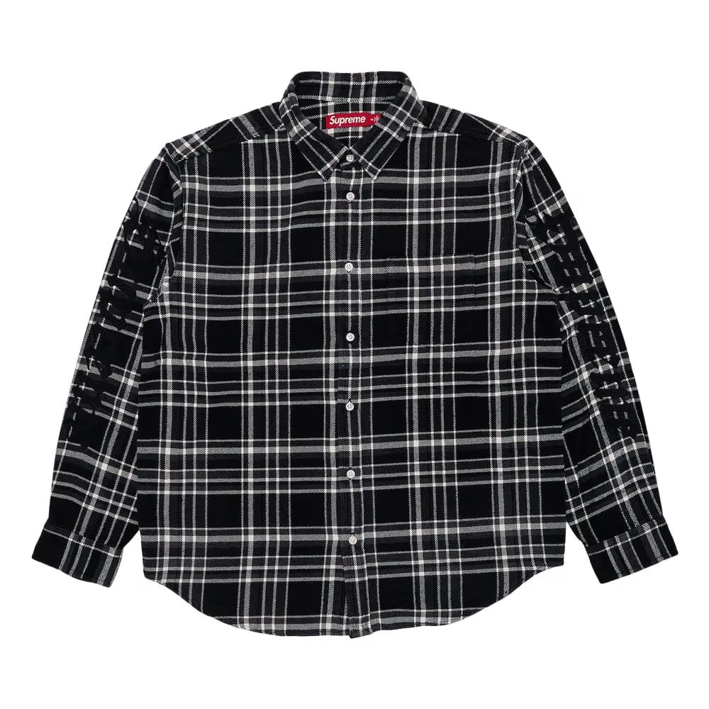 Supreme Old English Plaid Flannel Shirt Black