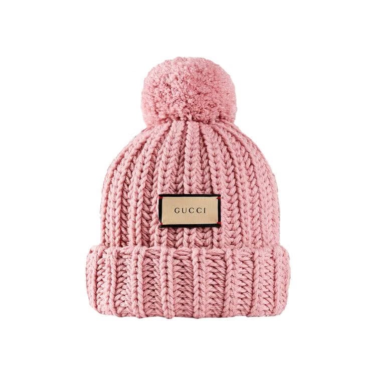 Gucci Knit Wool Hat With Label Rose