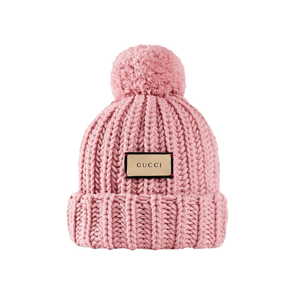 Gucci Knit Wool Hat With Label Rose