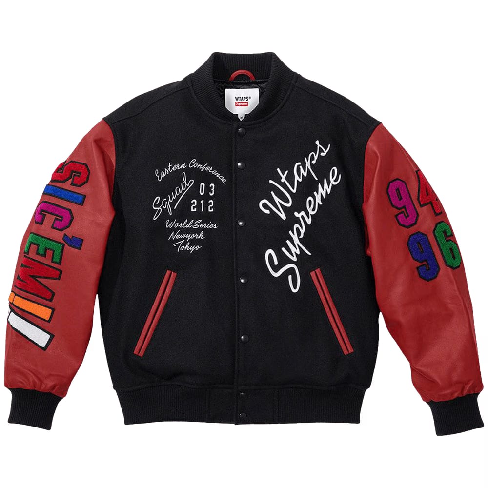 Supreme x WTAPS Varsity Jacket Black