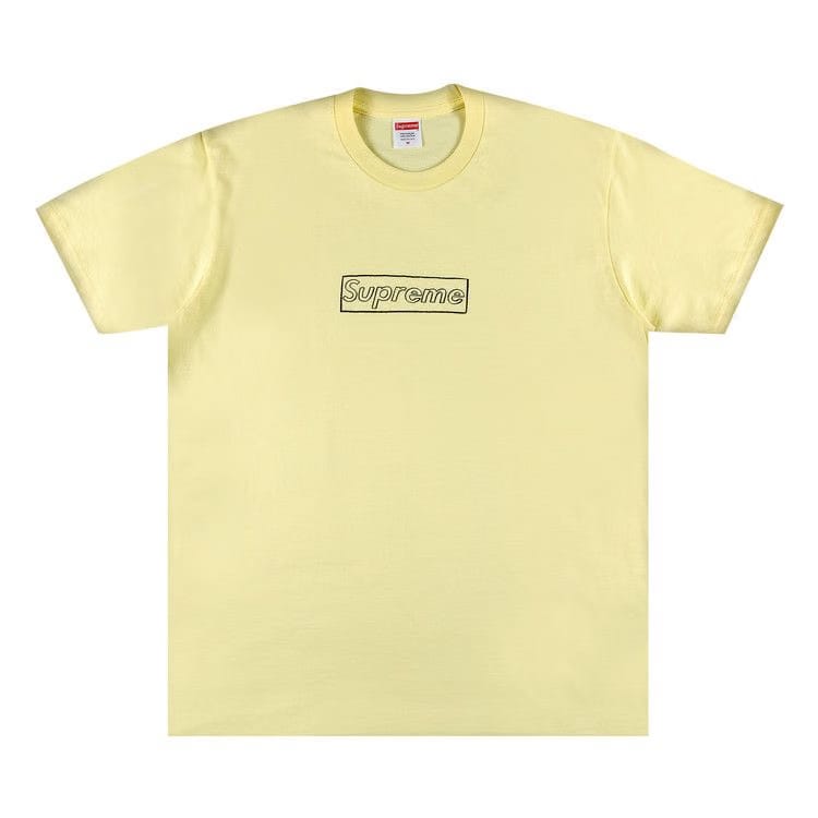 Supreme x KAWS Chalk Logo T-Shirt Pale Yellow