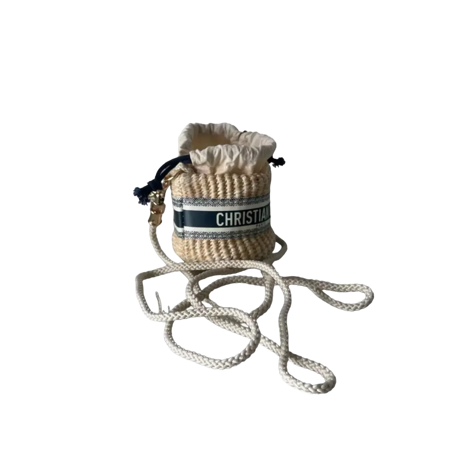 Dior Novelty Straw Pouch Mini Shoulder Crossbody Bag