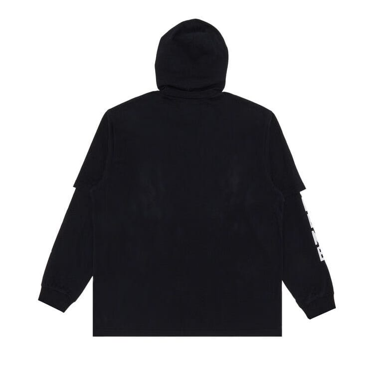 Supreme Layered Hooded Long-Sleeve Top Black