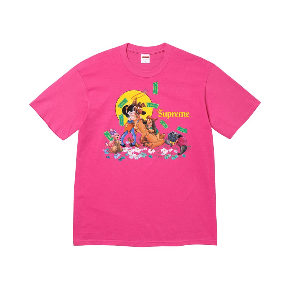 Supreme All Dogs Go To Heaven T-Shirt Fuchsia