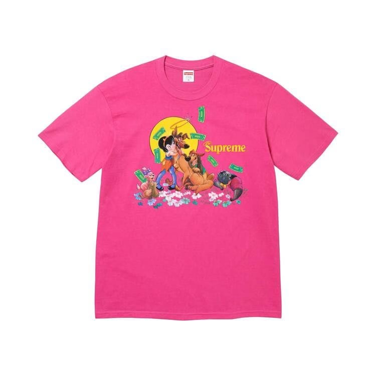 Supreme All Dogs Go To Heaven T-Shirt Fuchsia