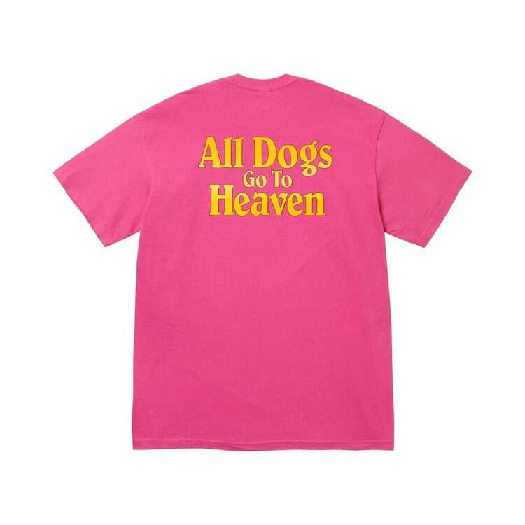 Supreme All Dogs Go To Heaven T-Shirt Fuchsia