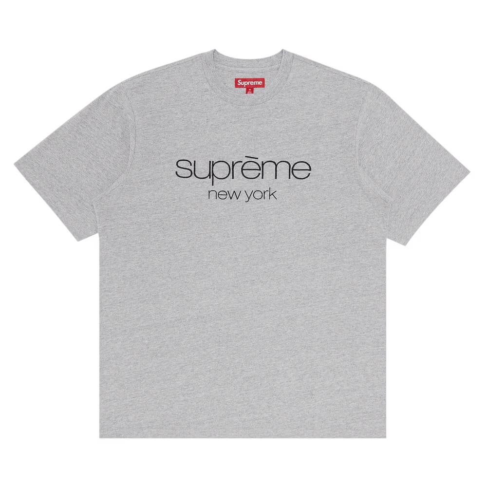 Supreme Classic Logo Shorts-Sleeve Top Heather Grey