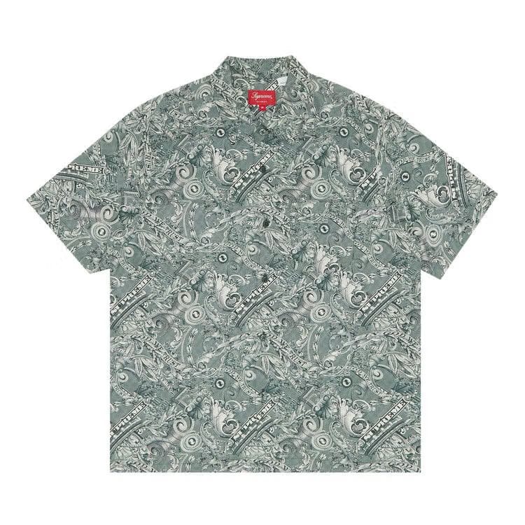 Supreme Dollar Shorts-Sleeve Shirt Green