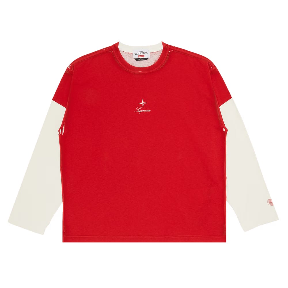 Supreme x Stone Island Long-Sleeve Top Red