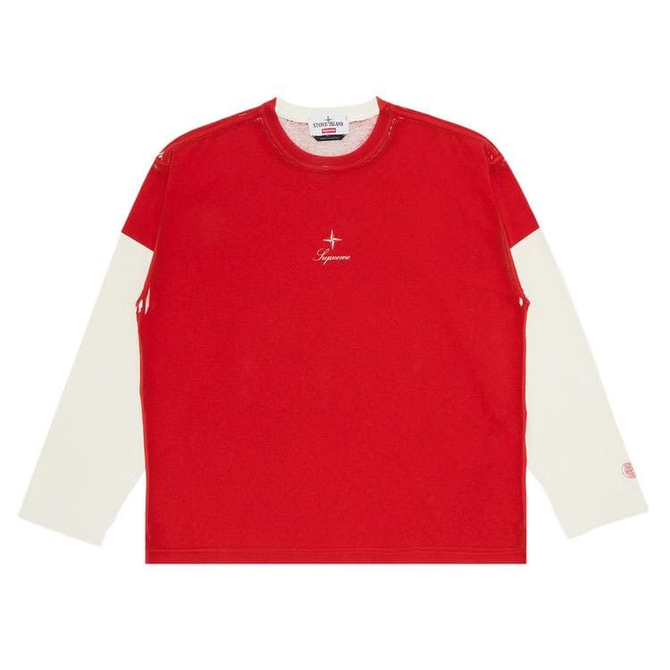Supreme x Stone Island Long-Sleeve Top Red
