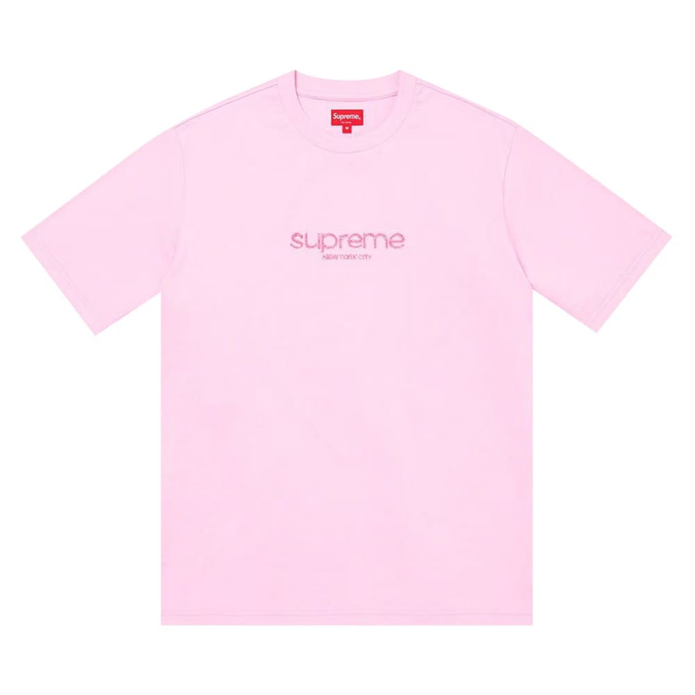 Supreme Beaded Logo Shorts-Sleeve Top Pink