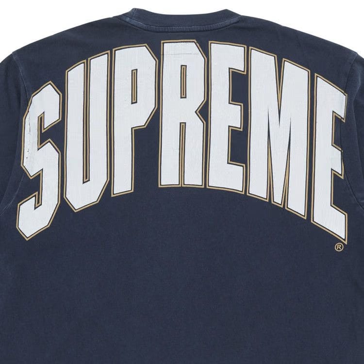 Supreme Cracked Back Arc Shorts-Sleeve Top Navy