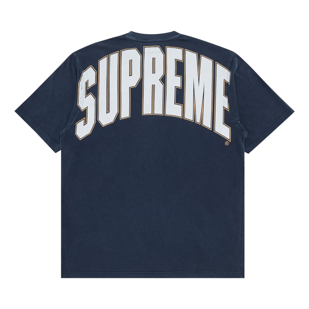 Supreme Cracked Back Arc Shorts-Sleeve Top Navy