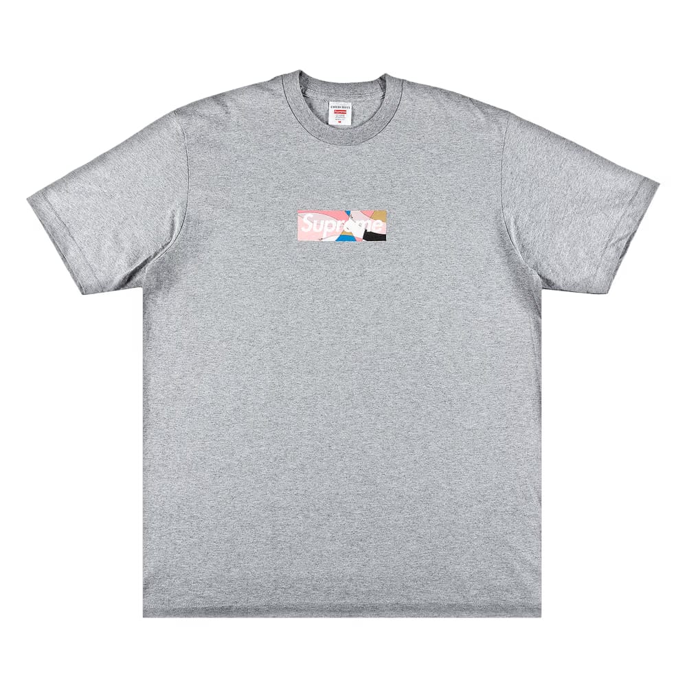 Supreme x Emilio Pucci Box Logo T-Shirt Heather Grey/Dusty Pink
