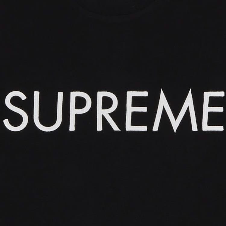 Supreme Capital Shorts-Sleeve Top Black
