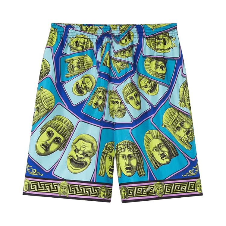 Versace Silk Shorts Acid Green/Teal