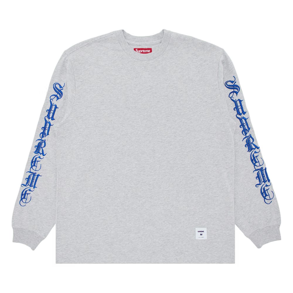 Supreme Old English Long-Sleeve Top Heather Grey
