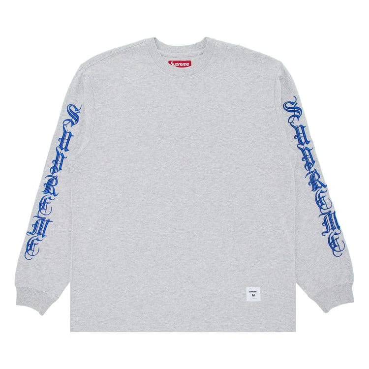 Supreme Old English Long-Sleeve Top Heather Grey