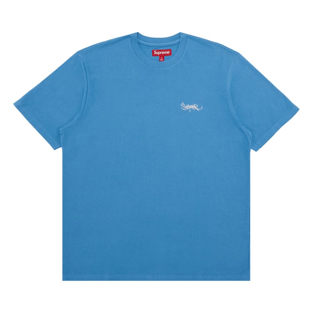 Supreme Washed Tag Shorts-Sleeve Top Light Royal