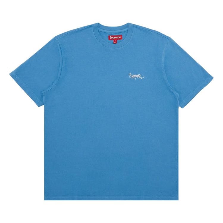 Supreme Washed Tag Shorts-Sleeve Top Light Royal