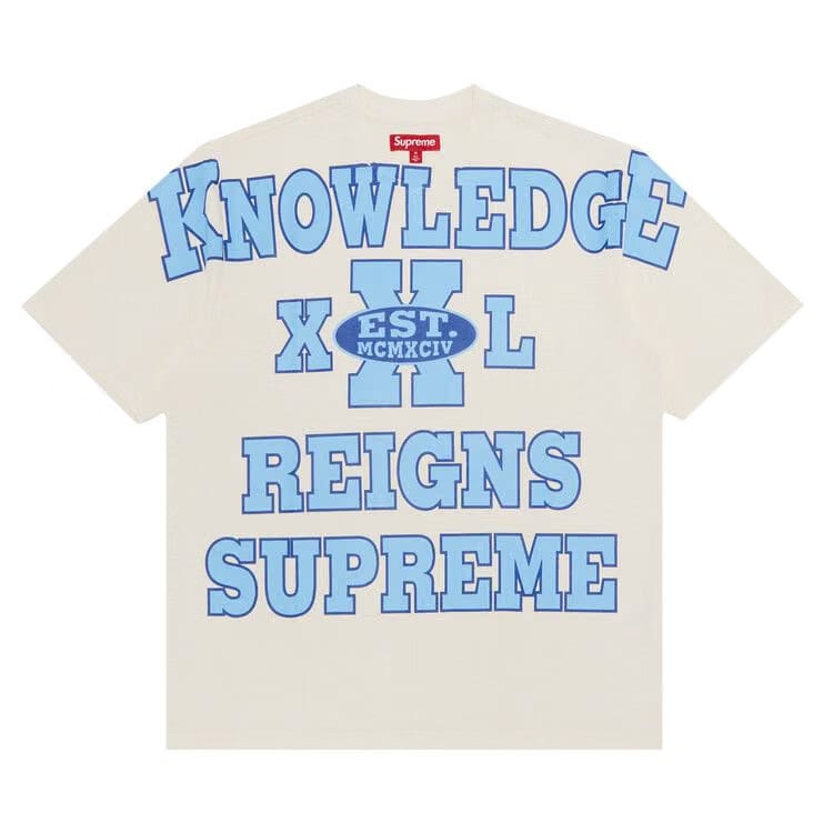 Supreme Overprint Knowledge Shorts-Sleeve Top Cream