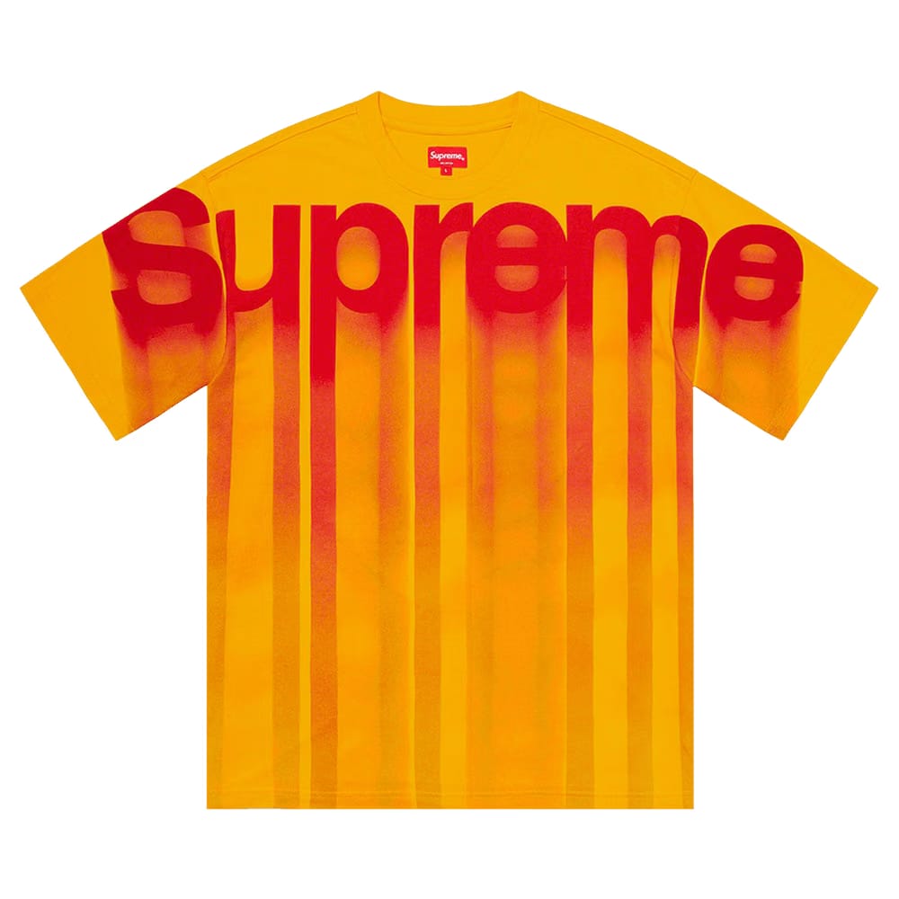 Supreme Bleed Logo Shorts-Sleeve Top Yellow