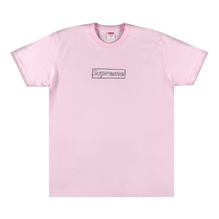 Supreme x KAWS Chalk Logo T-Shirt Light Pink