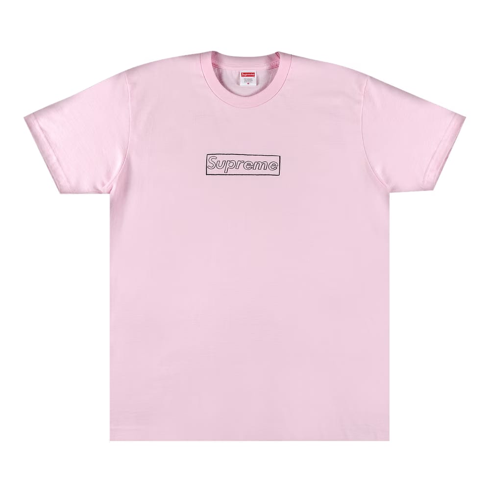 Supreme x KAWS Chalk Logo T-Shirt Light Pink