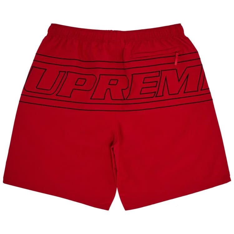Supreme Big Logo Nylon Shorts Red