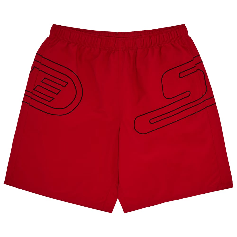 Supreme Big Logo Nylon Shorts Red