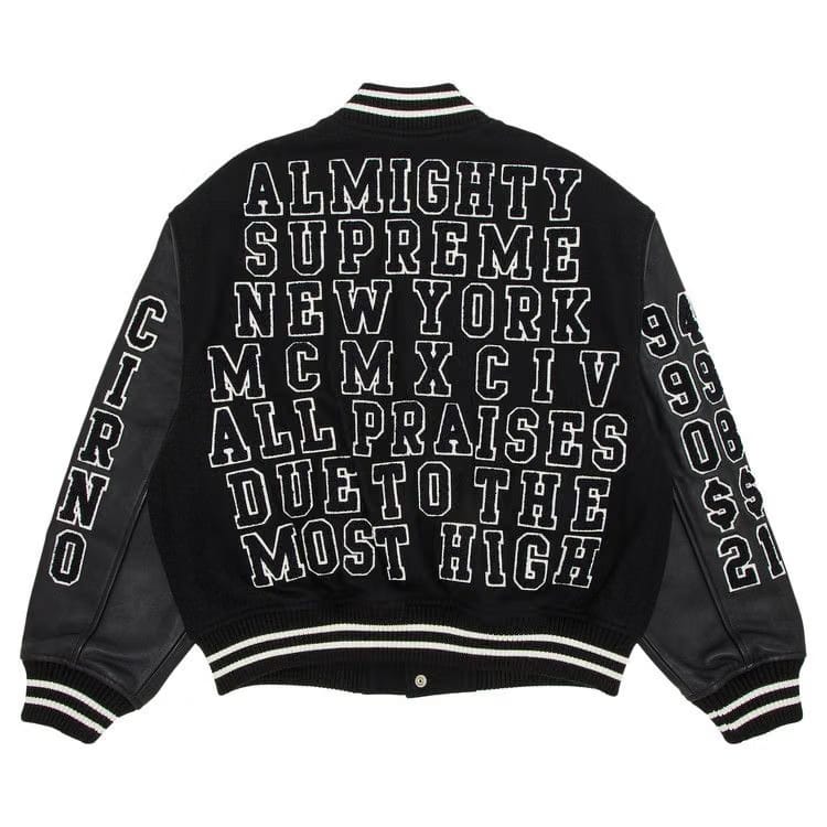 Supreme Praises Varsity Jacket Black